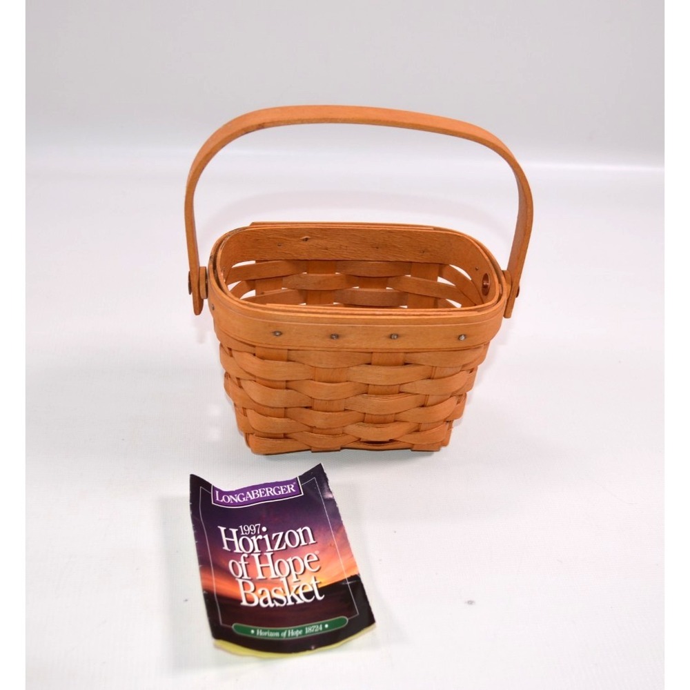 Longaberger 1997 Horizon Of Hope Basket Swivel Handle  5.5" x 3.5" / 4" T